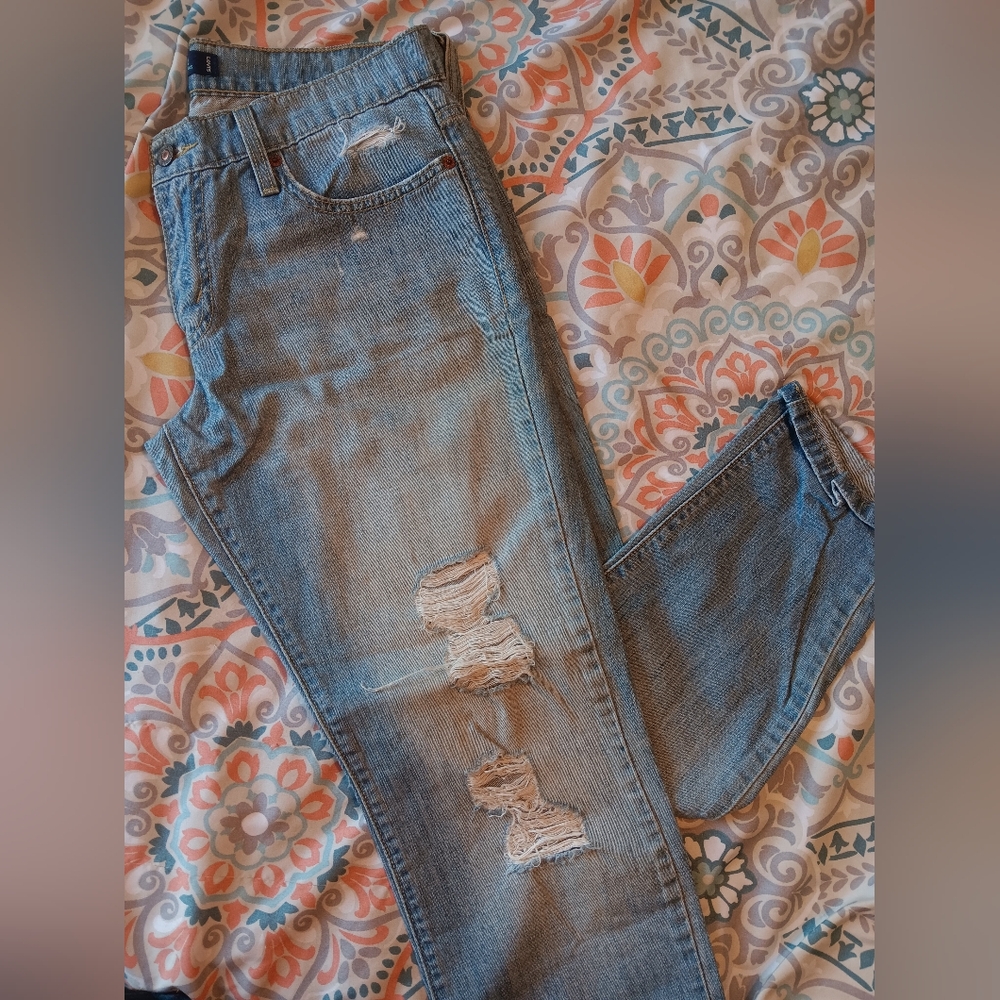 Distressed Levi's Boyfriend Jeans